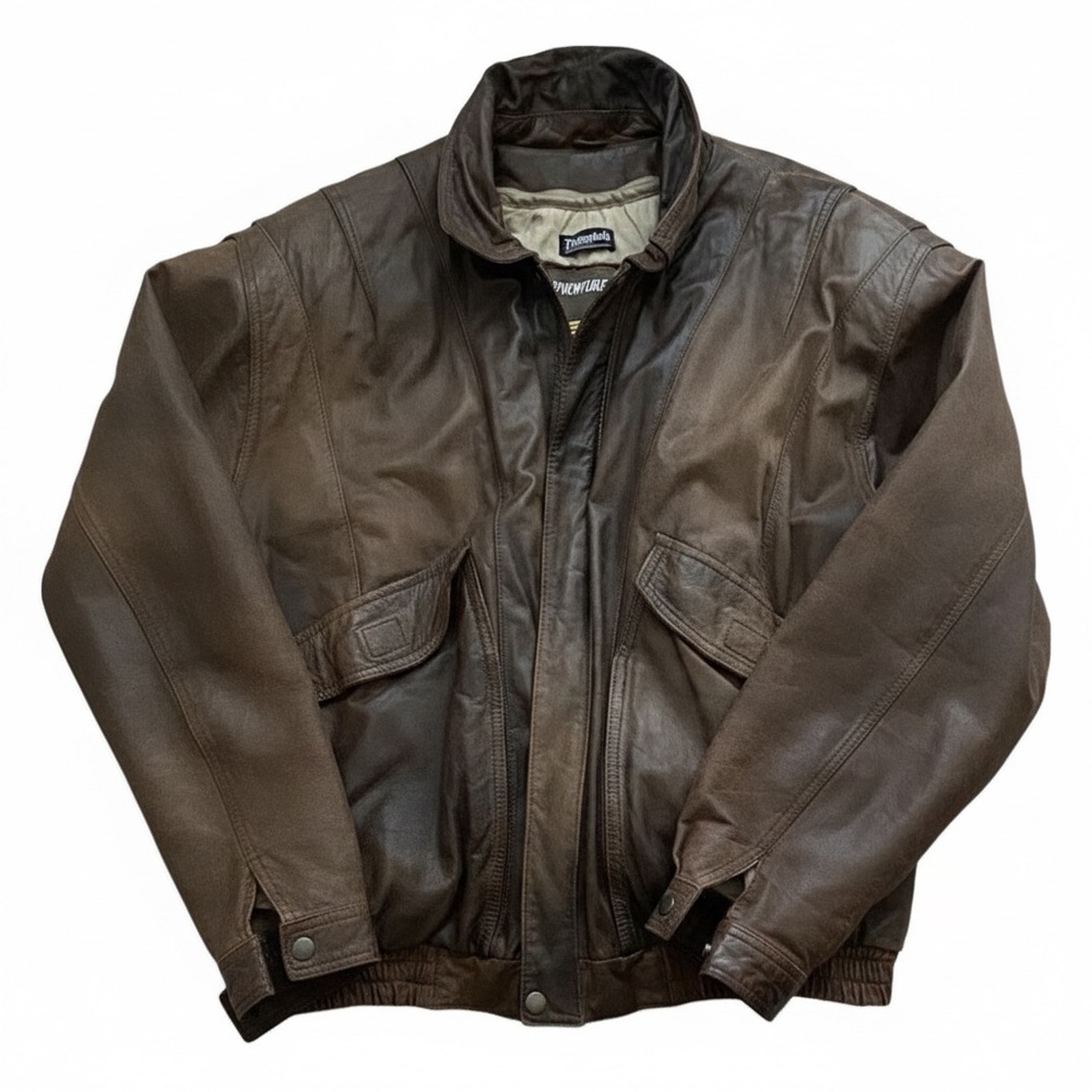 Adventure Bound Vintage Brown Leather Aviator/Bomber Jacket